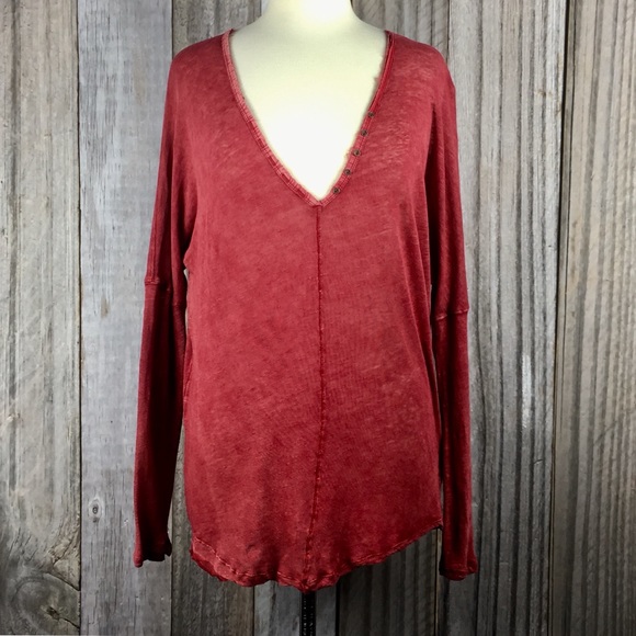 *SOLD* NWOT FREE PEOPLE Santa Cruz Henley Top - Picture 3 of 4